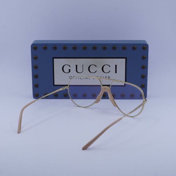 Gucci GG0432S 001 Aviator Sunglasses - Gold\Transparent - Picture 9 of 10